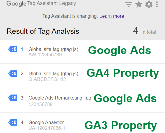 Google Tag Assistant Legacy DASE