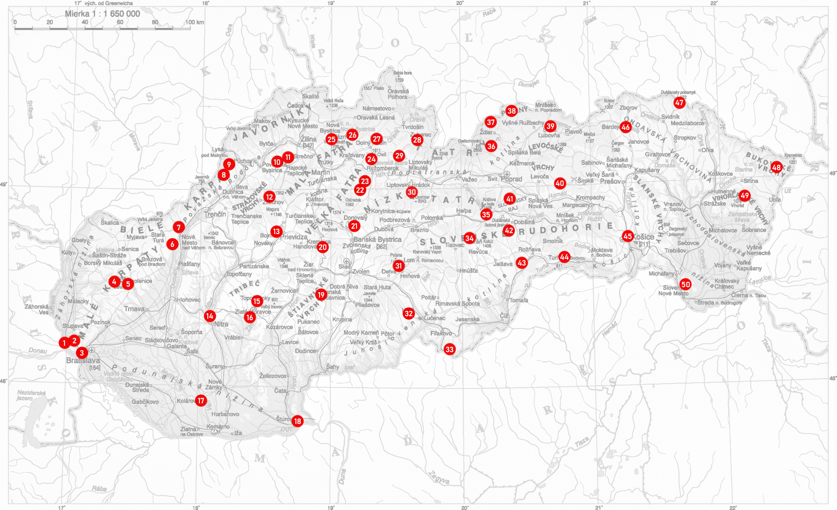 Slovensko 50 najkrajších miest Hike the World