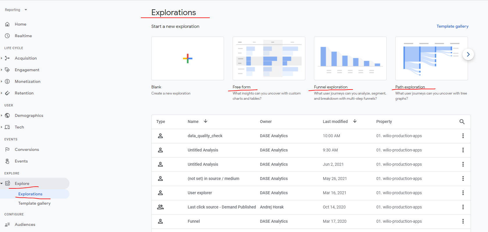 explore analysis hub ga4