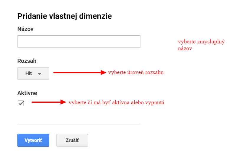 Pridanie vlastnej dimenzie v Google Analytics