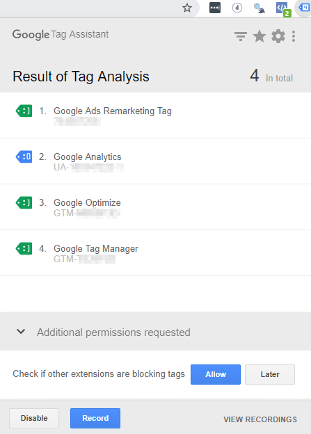 Google Tag Assistant