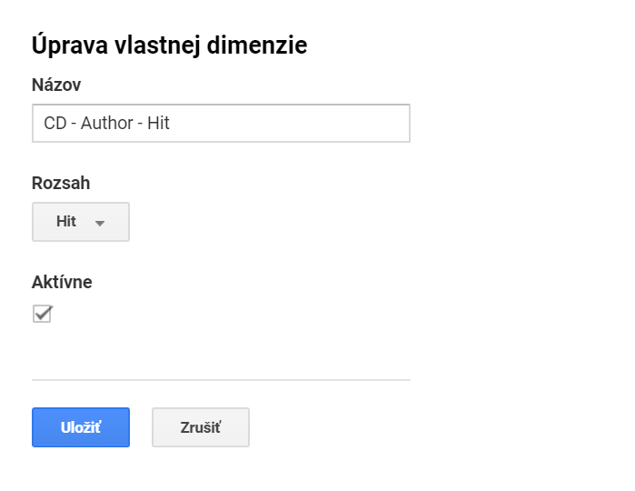 Vlastná dimenzia - úprava