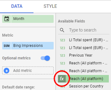 novinky data studio vlastné polia